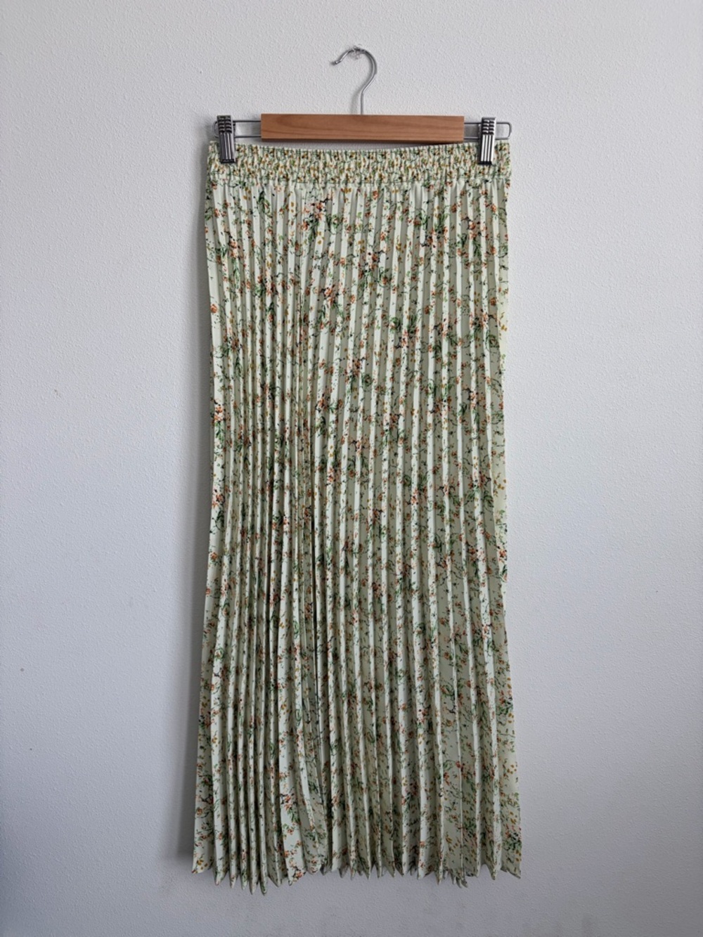 Floral Maxi Skirt - Light Green